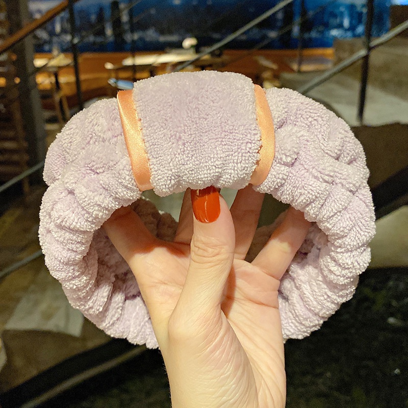 Băng Đô Nhung San Hô Thấm Hút Tốt Dùng Rửa Mặt/ Trang Điểm Tiện Dụng