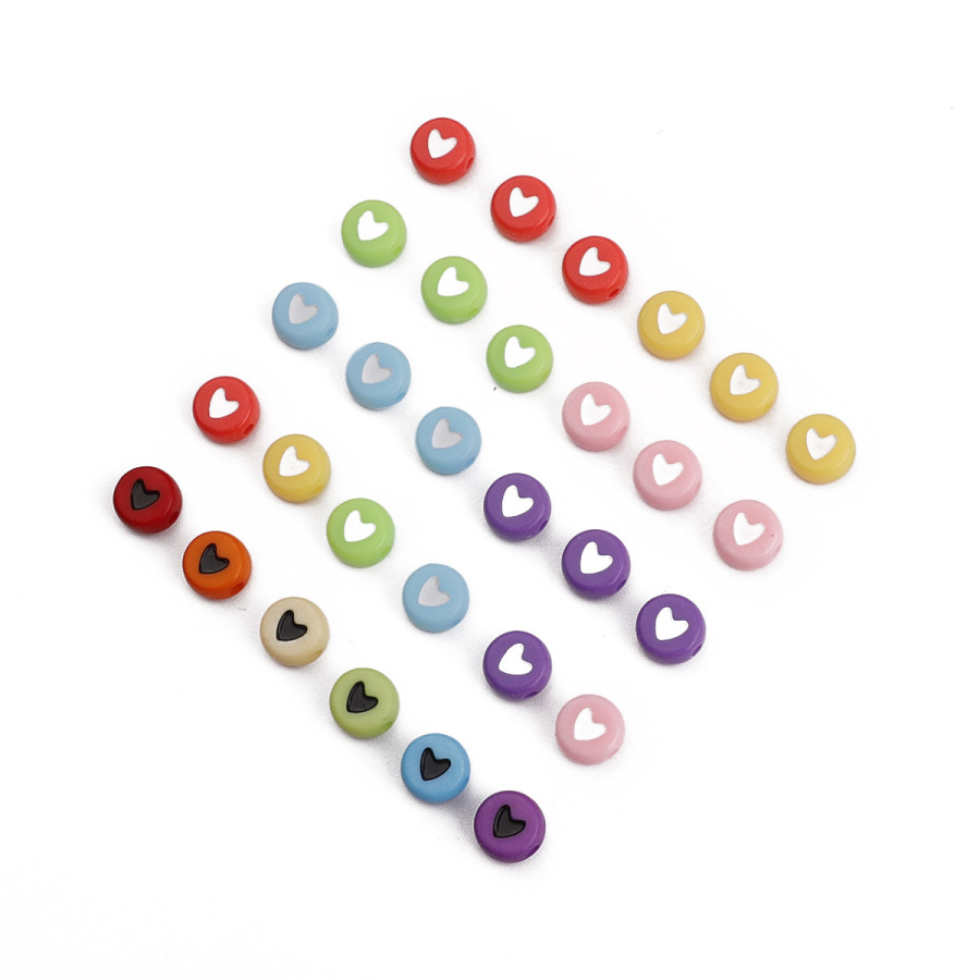 Set 100 Hạt Cườm Nhựa Acrylic 7x4mm Nhiều Màu Sắc Dùng Làm Đồ Chơi Cho Bé