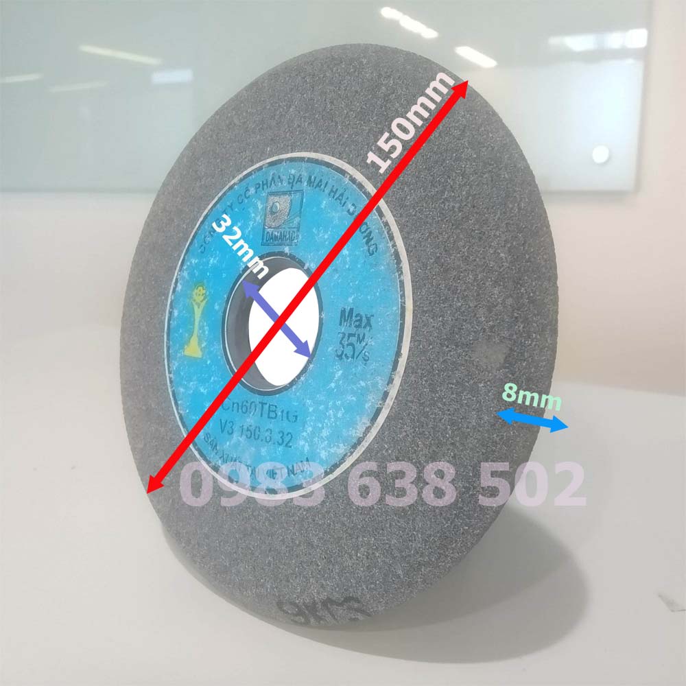 Đá mài lưỡi cưa vát chéo 1 mặt 150mm