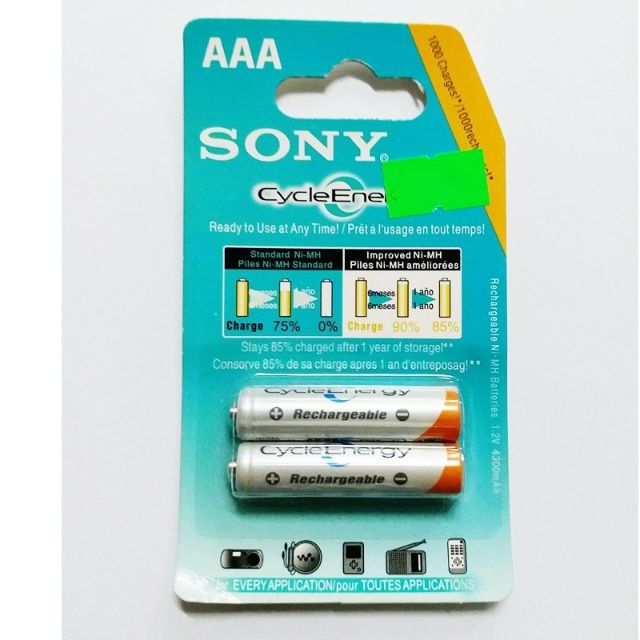 Pin Sạc Sony AA / AAA Dung lượng cao 1 vỉ 2 viên