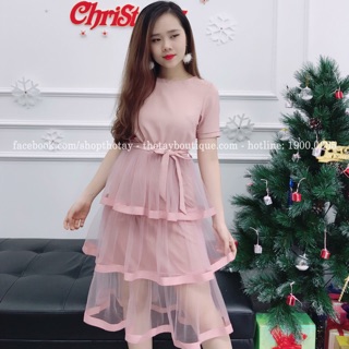 Đầm lưới xoè