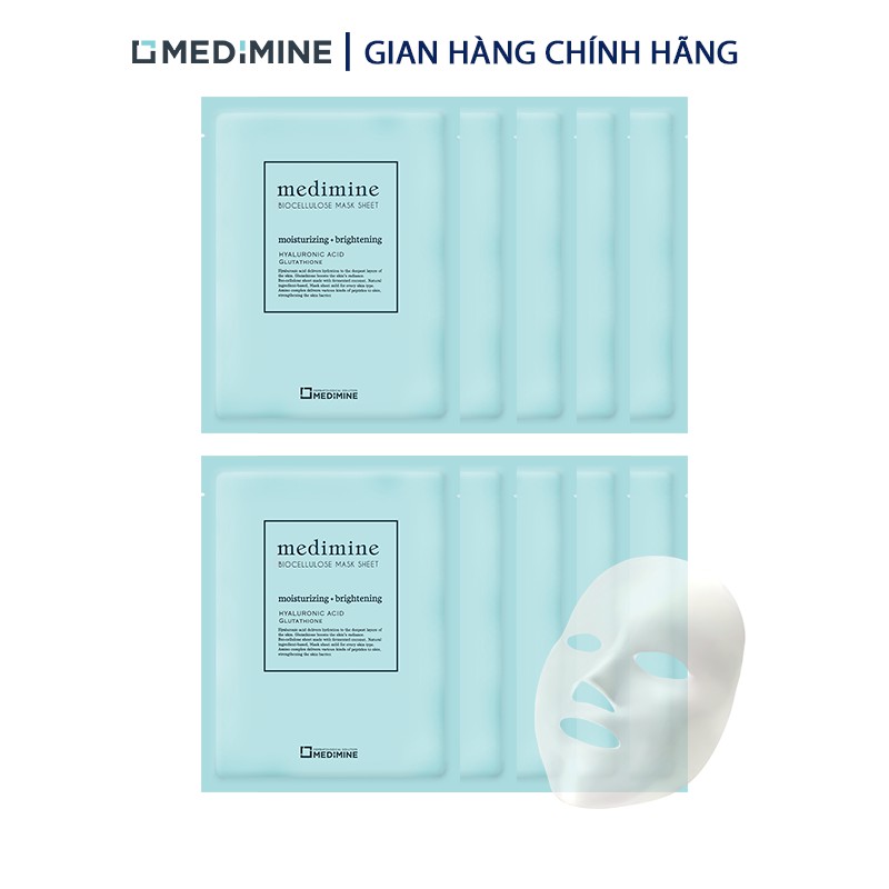 Set 10 Mặt Nạ Sinh Học MEDIMINE Dưỡng Trắng Và Làm Dịu Da Cao Cấp (25g*10 Cái)