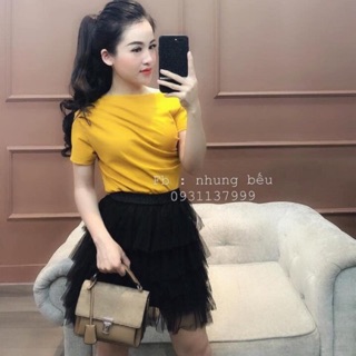 Áo kiểu lệch vai dúm hot hit