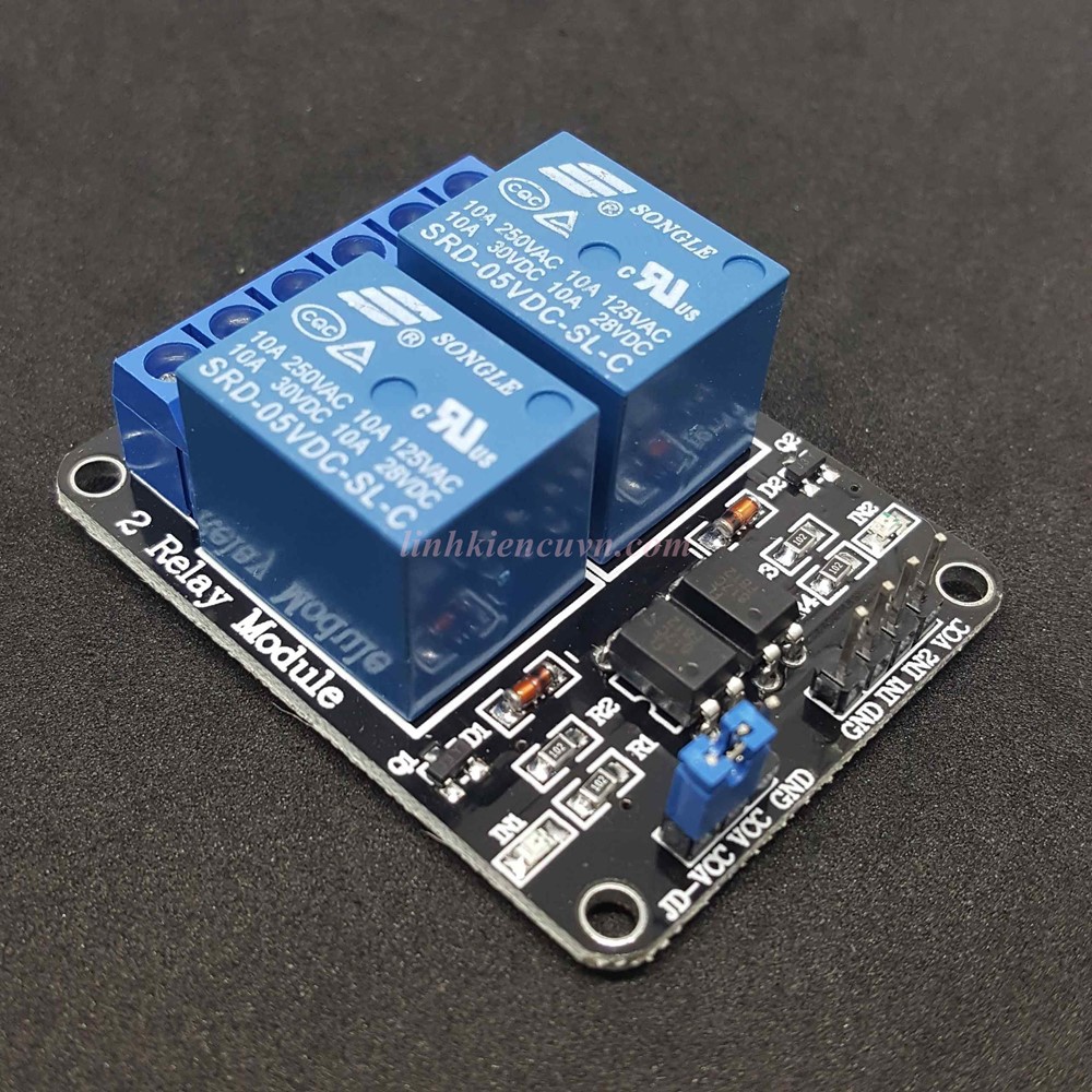 Module relay 2 kênh 5V 220V/10A