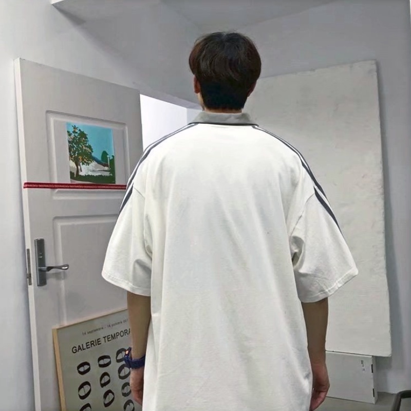 Áo Polo Tay Ngắn Dáng Rộng Họa Tiết Kẻ Sọc Kiểu Hàn Quốc Mùa Hè Năng Động Hợp Thời Trang Cho Nam | BigBuy360 - bigbuy360.vn