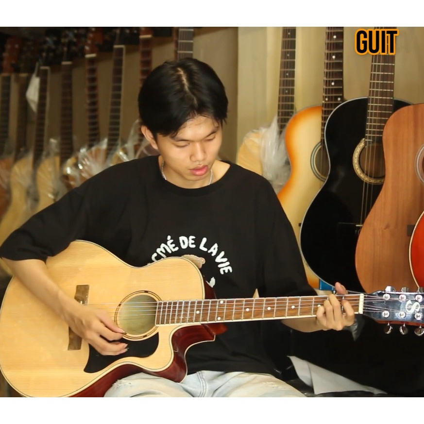 Đàn guitar acoustic gỗ thịt, có ty, có EQ kết nối loa mã CV120Pro, CV135, CV25 và CVAC25 chính hãng S Việt