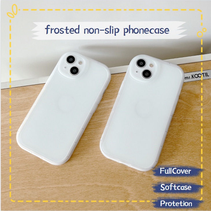 Ốp Điện Thoại Mềm Mặt Nhám Bảo Vệ Camera Màu Trắng Đơn Giản Cho iPhone 13 12 11 Pro Max Mini X XR XS Max 8 7 6 6s Plus SE 2020