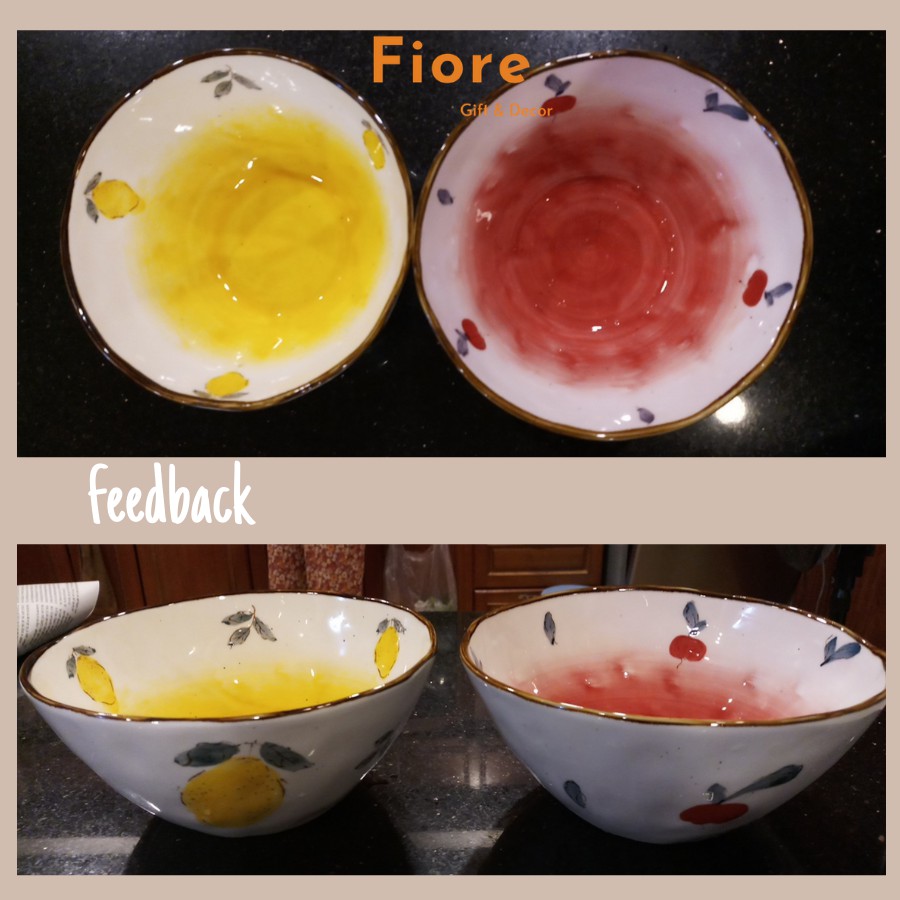 Bát sứ - bát họa tiết hoa quả Delicious xinh xắn decor bàn ăn - phụ kiện chụp ảnh food photograpgy - cỡ 6in và 8in