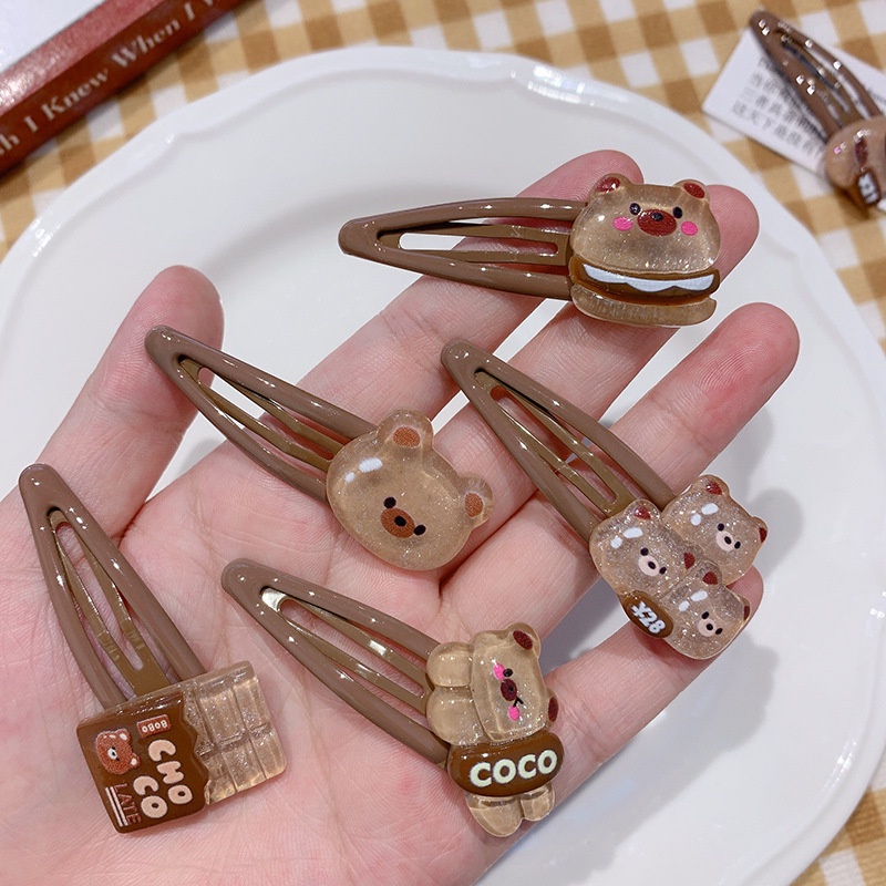 Tender afternoons Kẹp Tóc Họa Tiết Gấu Hoạt Hình Dễ Thương Cho Bé Gái