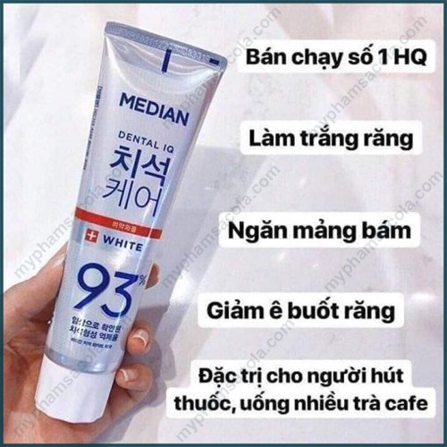 Kem đánh răng Trắng Răng Median 93% Hàn Quốc