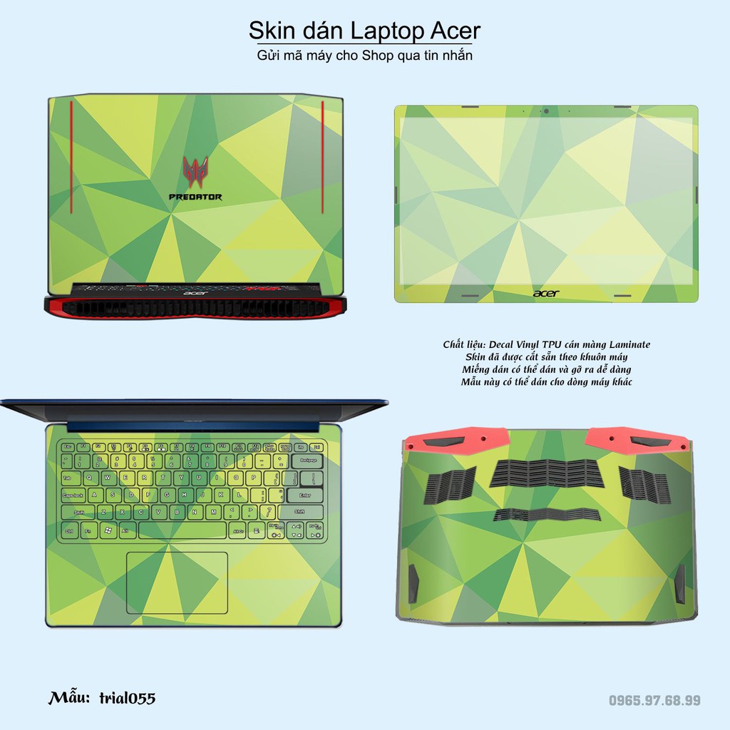 Skin dán Laptop Acer in hình Đa giác _nhiều mẫu 10 (inbox mã máy cho Shop)