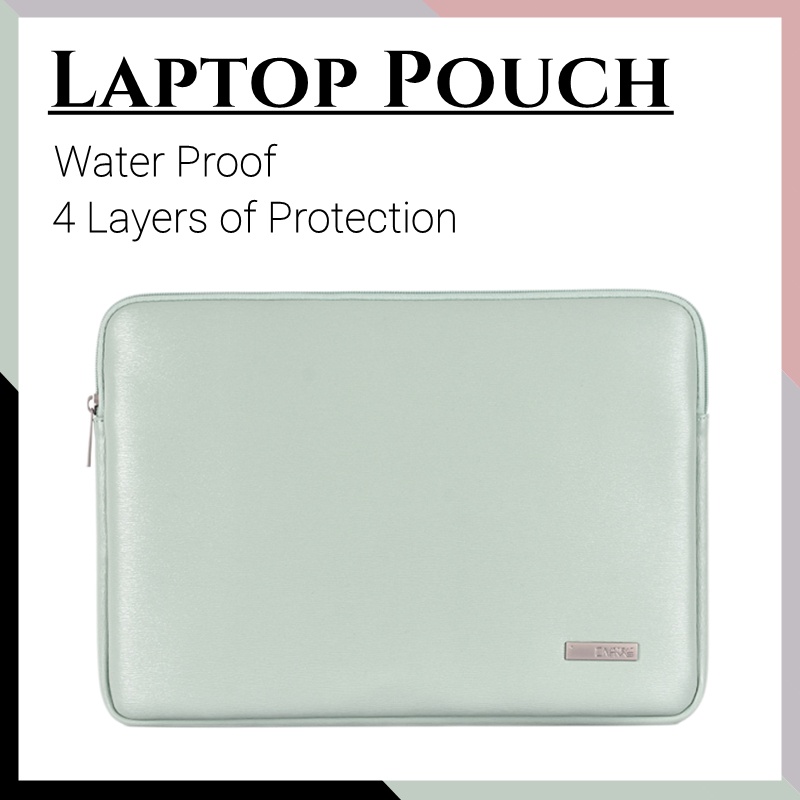 Túi Xách Da PU Chống Sốc Chống Trầy Chống Thấm Nước Màu Trơn Kích Thước 11-17 inches Cho Macbook