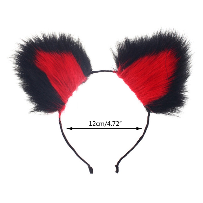 Băng Đô Cài Tóc Hình Tai Thú Phối Lông Dài Hóa Trang