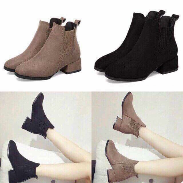 Giày da lộn quai trong