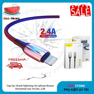 Cáp Sạc nhanh Iphone Baseus Horizontal loại 1m/2m, 2.4A
