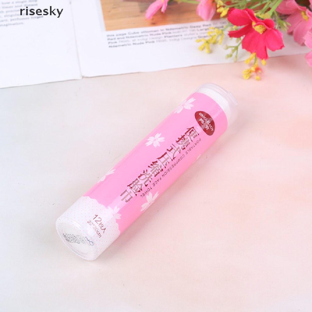 Set 12 Khăn Giấy Nén Mini Dùng Một Lần Tiện Lợi Khi Đi Du Lịch ♨Trên đó