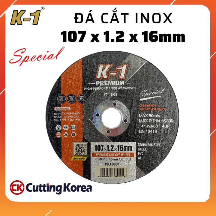 ĐÁ CẮT SẮT INOX Đặc Biệt phi 100 thương hiệu K1