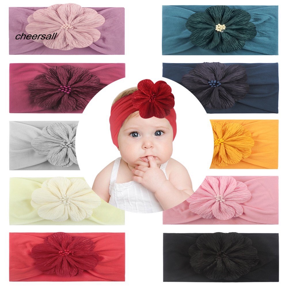 Băng đô turban hoa đáng yêu dành cho bé gái(1 tháng -3 tuổi)