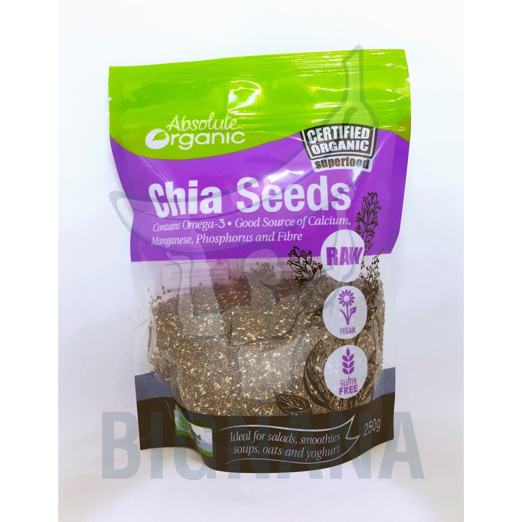 Hạt Chia Tím Chia Seeds Nhập Khẩu Úc Absolute Organic - 250g | BigBuy360 - bigbuy360.vn