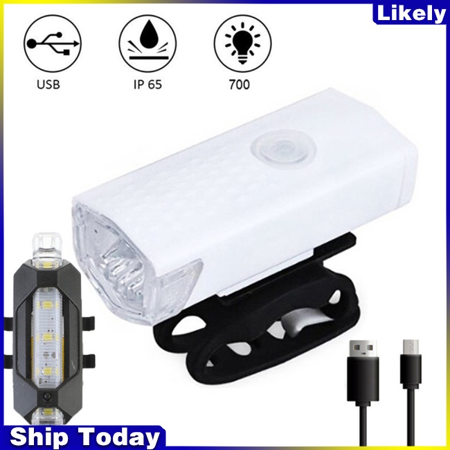 Bộ Đèn Pha LED Sạc USB Dành Cho Xe Đạp Leo Núi