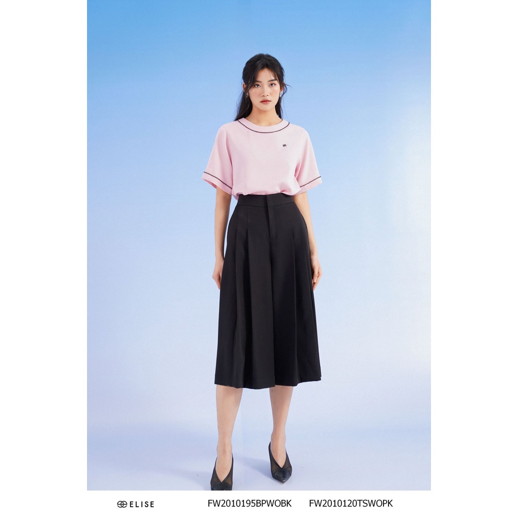 Áo sơ mi hồng viền xích thiết kế Elise FW2010120TSWOPK