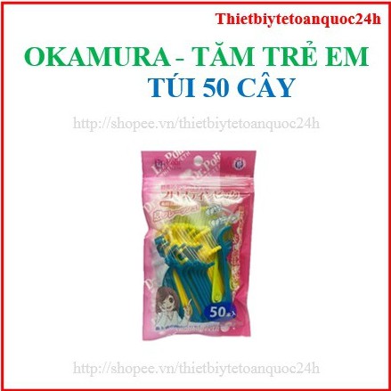 OKAMURA -Tăm chỉ nha khoa  vệ sinh răng trẻ em  Túi 50 cây