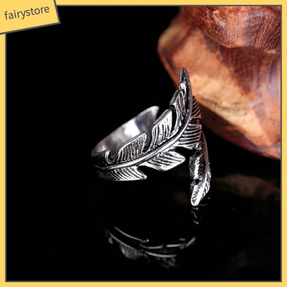 Bộ 2 Nhẫn Hở Hình Lông Vũ Thiết Kế Ấn Tượng