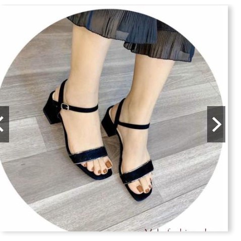 Giày Sandal nữ quai ngang phối viền đế 7cm hàng cao cấp [Hình thật