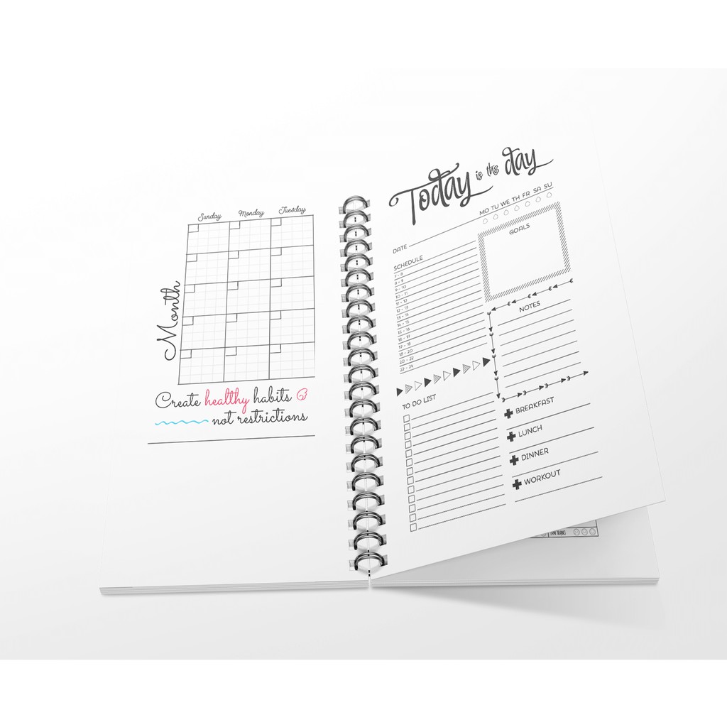 dts1910 Sổ tay planner Quản lý công việc kế hoạch trọn đời lò xo 21x11 120 trang bìa cứng . .