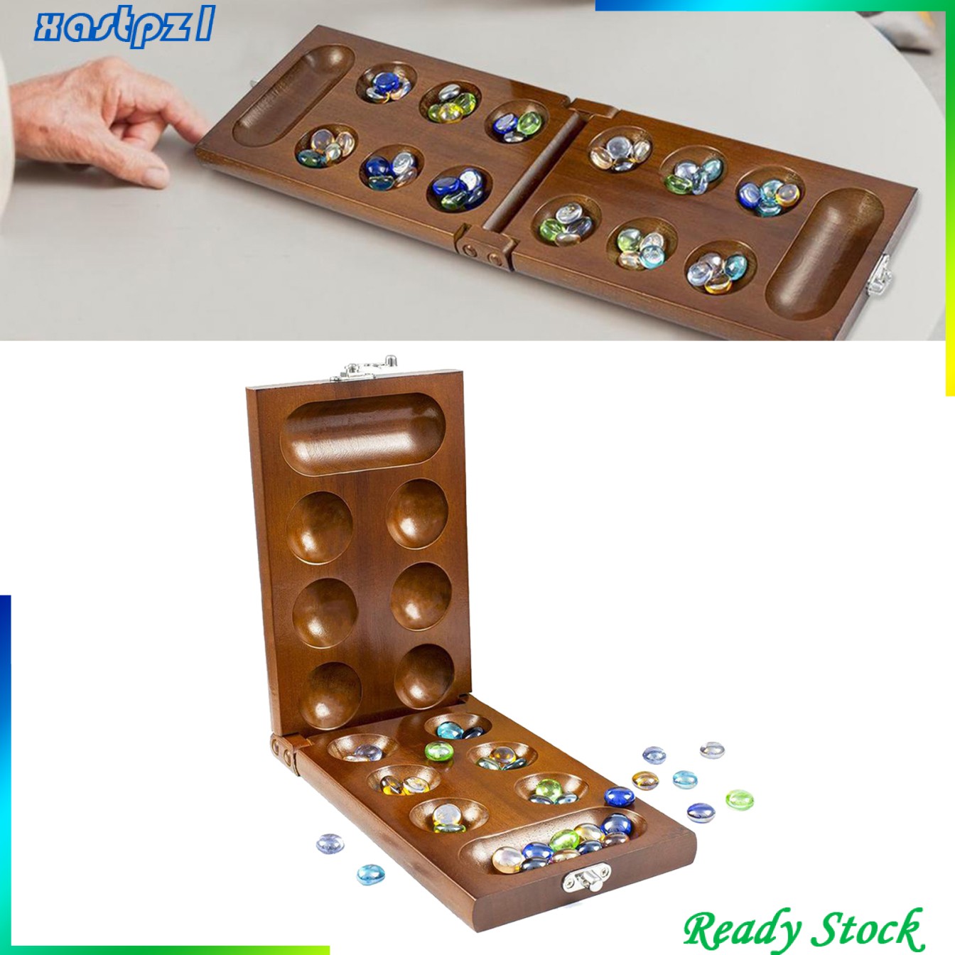 Bộ Trò Chơi Mancala Chiến Lược Bằng Gỗ Cho Trẻ Em Và Người Lớn