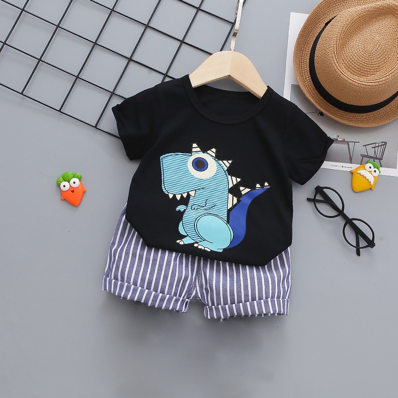 Bộ Áo Thun Tay Ngắn &amp; Quần Ngắn Dành Cho Bé Trai