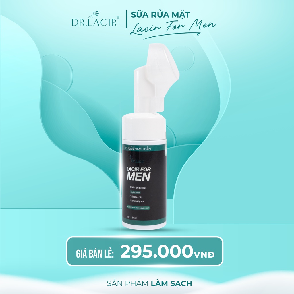 Sữa Rửa Mặt Nam Drlacir, Lacir For Men ,chai 150ml,chăm sóc da,Giúp làm sạch da mặt,kiềm dầu