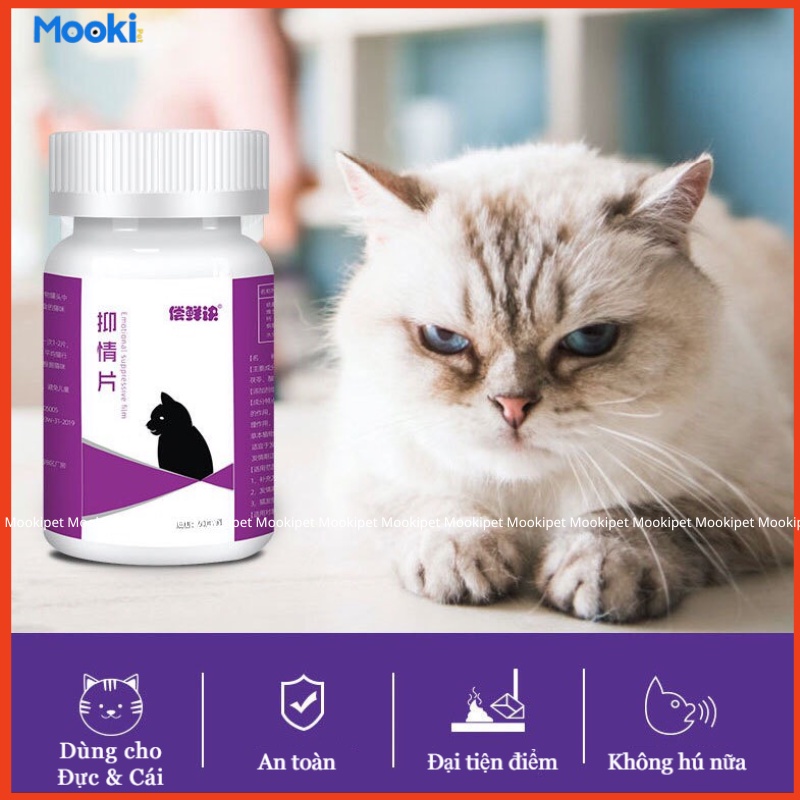 Dược phẩm bổ sung kiểm soát cảm súc động dục cho mèo [ MOOKIPET ]