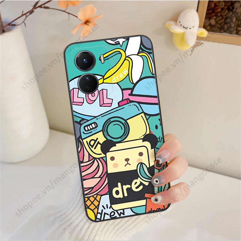 Ốp lưng điện thoại Vivo Y16 drew, kaws, bape cao cấp, vỏ ốp rẻ đẹp
