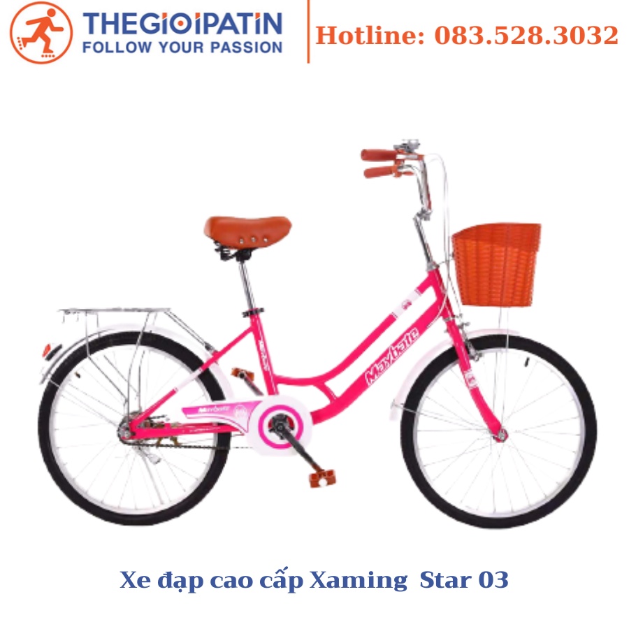 Xe đạp trẻ em Xaming Star 03 hồng xanh cho bé, xe đạp giá rẻ ưu đãi