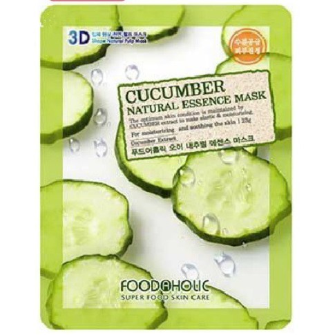 Mặt Nạ giấy Hàn Quốc 3D Foodaholic Snail Natural Essence Mask 23g chống nếp nhăn, làm mềm mịn da hơn