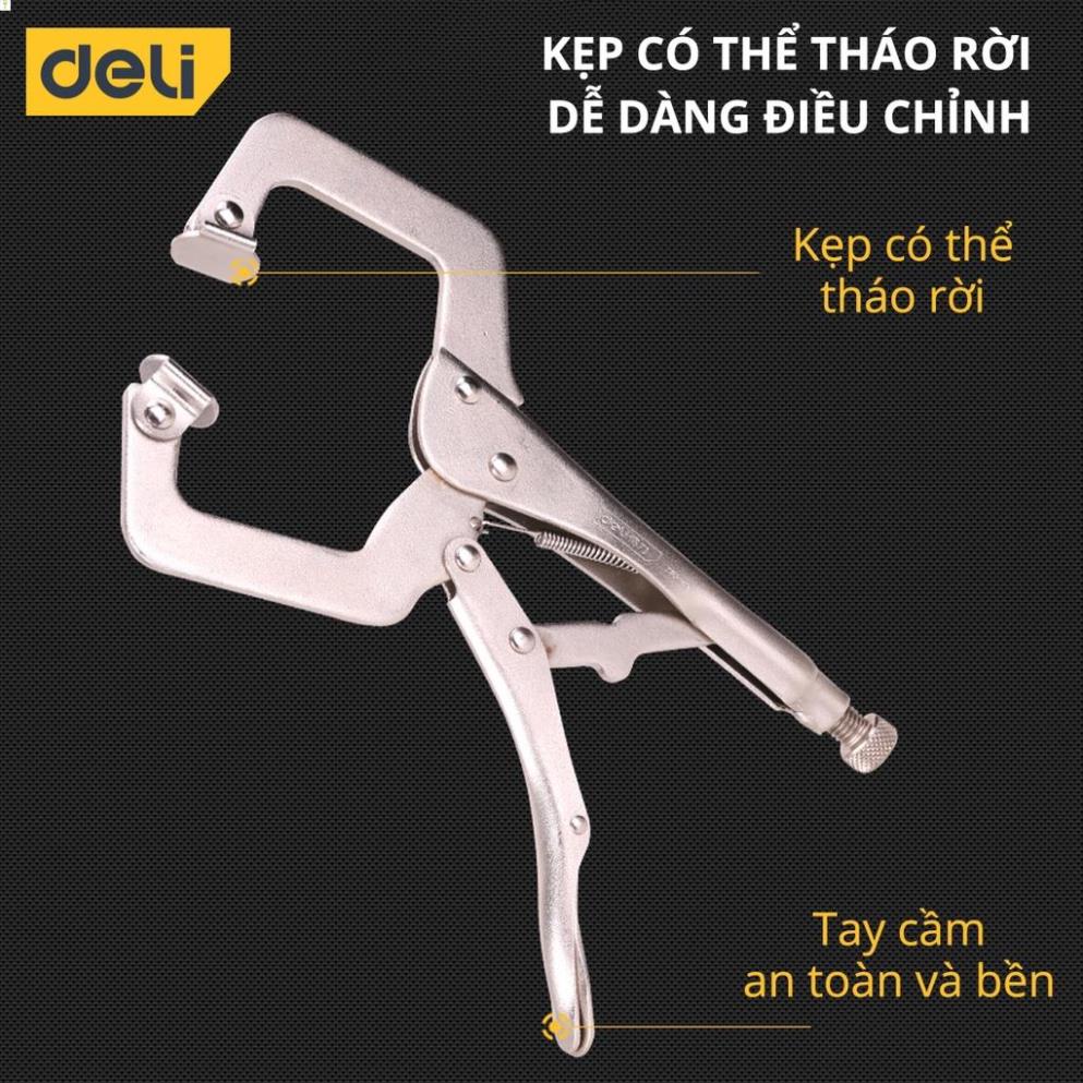 Kìm Kẹp Chữ C Deli Tools Cao Cấp - Hỗ Trợ Cố Định, Giữ Chặt Các Vật Liệu Một Cách Nhanh Chóng, Tiện Lợi Hơn - DL20011 .