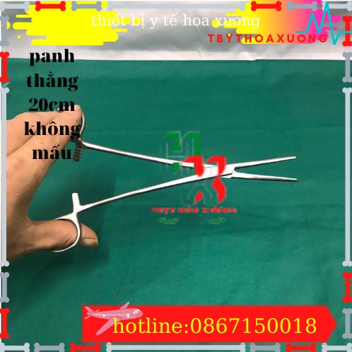 Panh Y Tế, Panh Gắp Phẫu Thuật, Pen Kẹp Y Tế, Panh Thẳng Không Mấu 20cm - Hàng Pakistan
