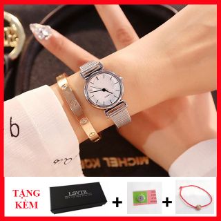 [HÀNG CHÍNH HÃNG- FULL BOX] Đồng Hồ Dây Lưới Nữ LSVTR Phiên Bản Hàn Quốc, Đồng Hồ Dây Kim Loại
