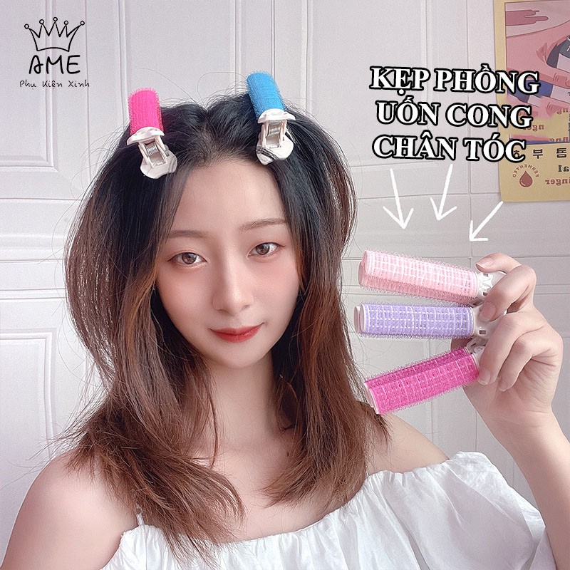 Kẹp phồng chân tóc mái , tạo nếp cong tự dính, Lô tóc mái, Lô uốn mái thưa hot Hàn Quốc