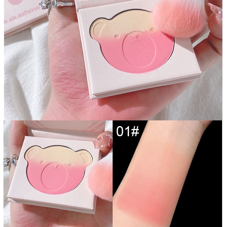 Phấn Má Hồng KAKASHOW Pink Bear Series Gradient Blush