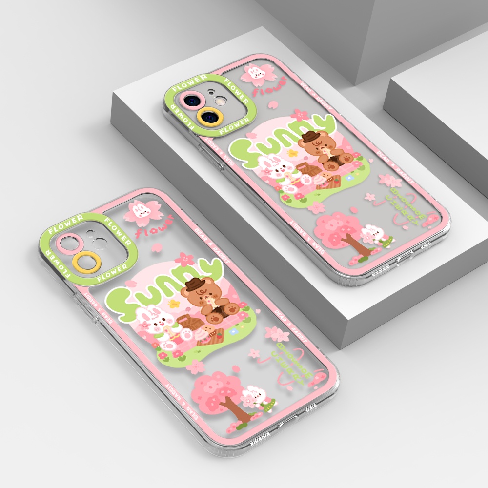 Ốp Điện Thoại Tpu Mềm Chống Sốc In Hình Gấu / Thỏ Cho iPhone 11 12 13 pro max XS X XR XSMax 7 8 6 6s plus SE 2020