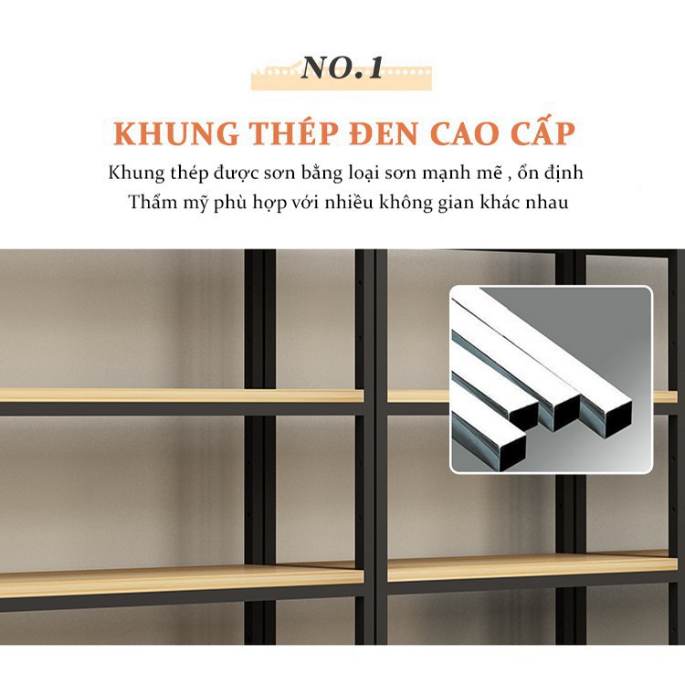 [Giá Gốc] Kệ 4 Tầng Khung Thép Không Gỉ Sàn Bằng Gỗ 2 Mặt Kích Thước 138 x 60 x 40cm Tổng Kho Giá Sỉ | BigBuy360 - bigbuy360.vn