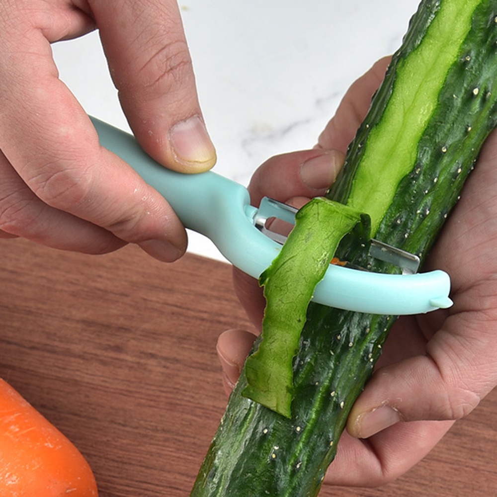 1 Dụng Cụ Gọt Vỏ Trái Cây / Rau Củ Bằng Thép Không Gỉ Tay Cầm Tròn Màu Sắc Ngẫu Nhiên