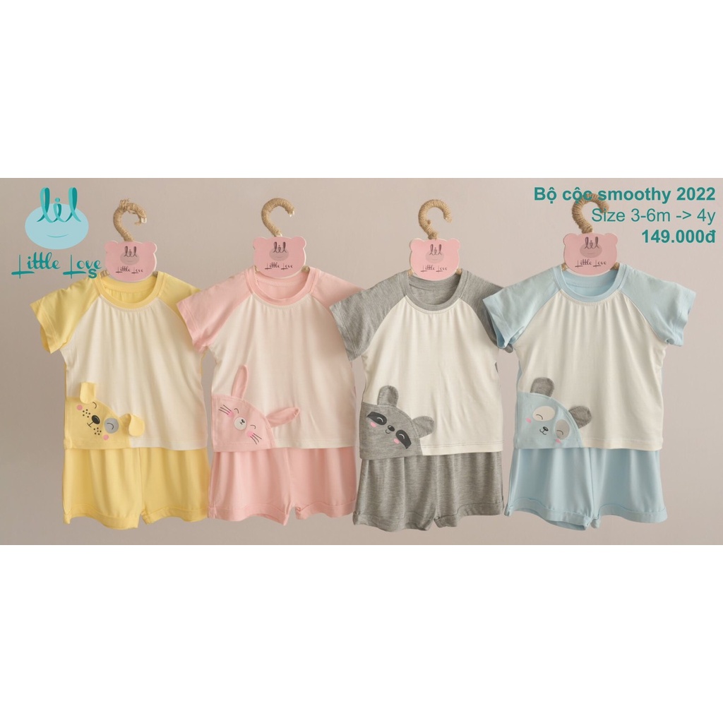 [Little love]Bộ cộc cho bé vải smothy.(3-6m đến 3-4y)