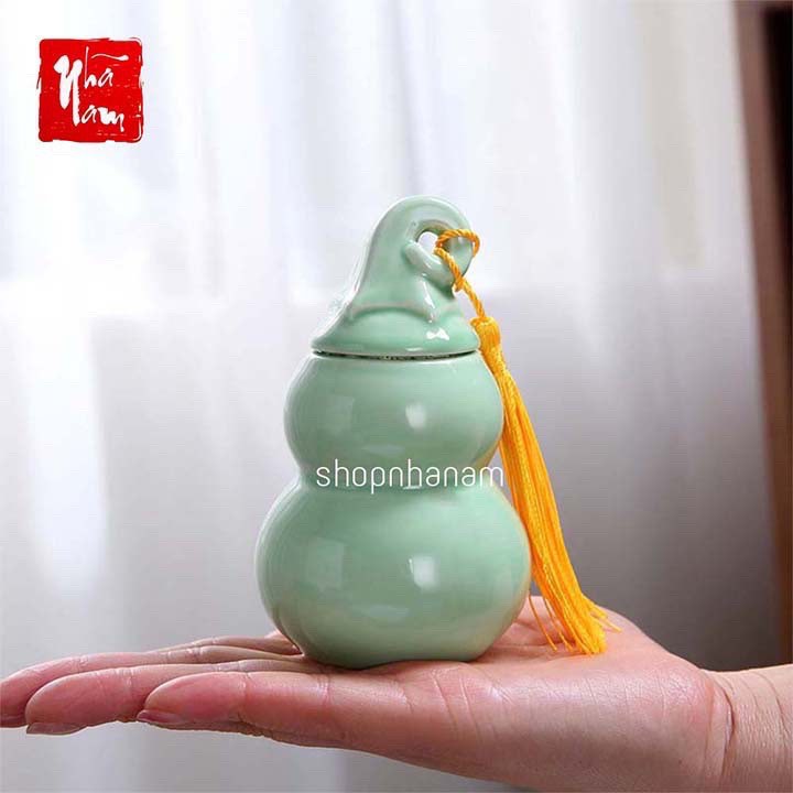 Bình hồ lô hũ đựng trà hồ lô mini trang trí nhà cửa