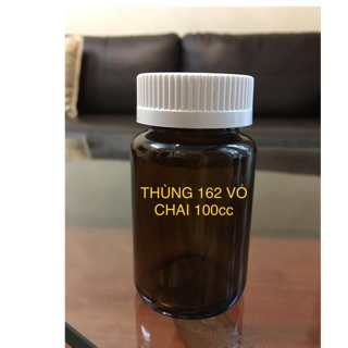 THÙNG 162 VỎ CHAI THUỐC VIÊN THUỶ TINH 100CC TUỲ CHỌN NÚT