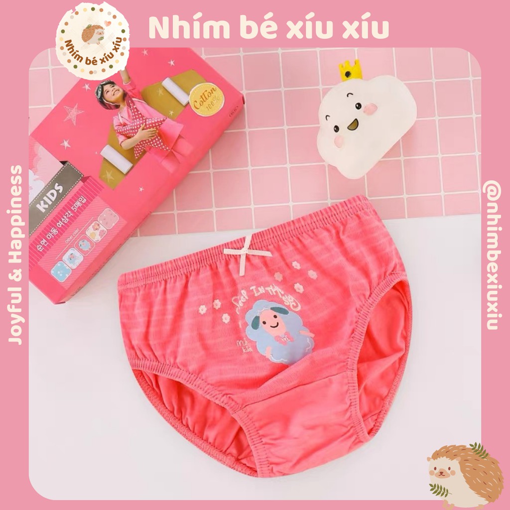 Quần lót cotton bé gái (12-37.5 kg) chip tam giác hình công chúa, động vật cute