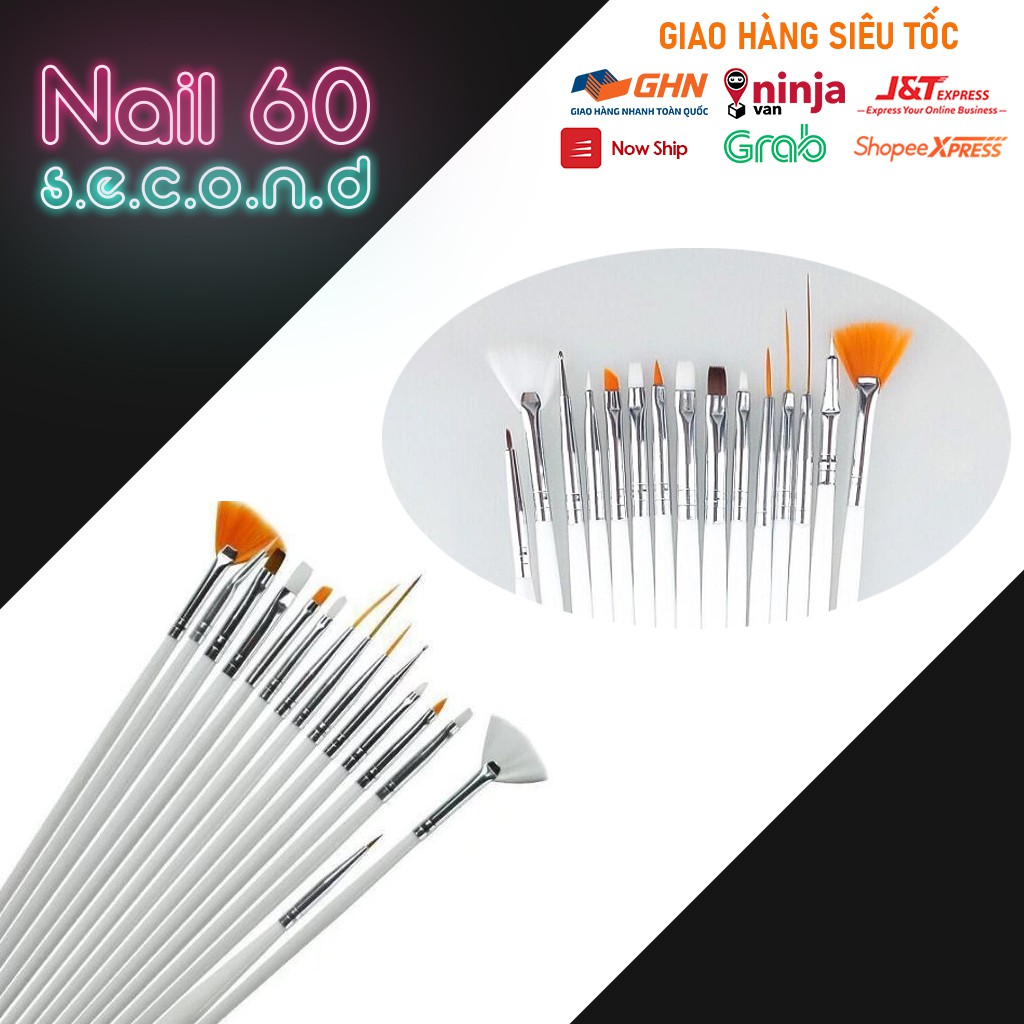 15 Chiếc Cọ Vẽ Làm Móng Tay Nghệ Thuật