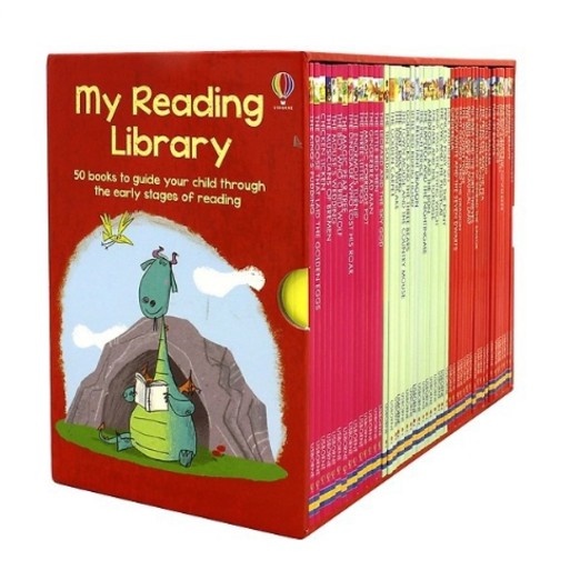 Bộ Nhập - Usborne My Reading Library (50C) - Bộ đẹp Màu Đỏ + File MP3 Usborne đỏ - Hộp rách (Trong OK)